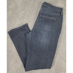 Eddie Bauer Flannel Lined Boyfriend‎ Relaxed Blue Jeans Sz 6